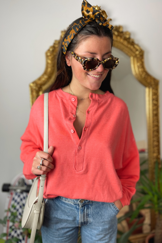 Sweat Rayures Corail MOMMY main image 1